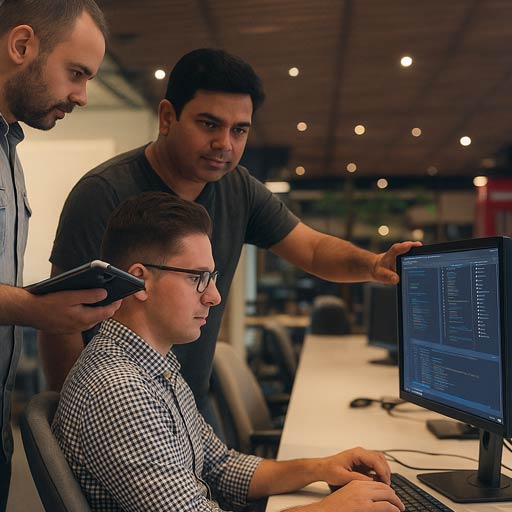 web design team working a project
